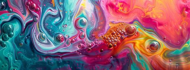 Colorful abstract background with liquid paint