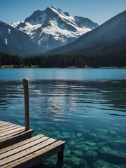 wooden pier in lake