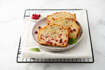 Homemade cranberry loaf cake