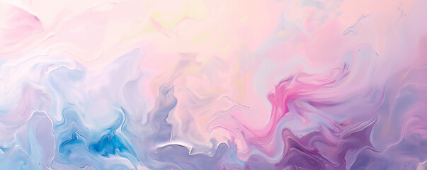 Abstract oil paint pink and blue background banner