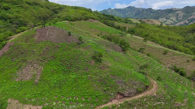 Video a&eacute;reo cerca a la Quebrada Sinifan&aacute; en el que observa un trayecto de la nueva v&iacute;a conocida como "Conexi&oacute;n Pac&iacute;fico" que comunica a Medell&iacute;n con el municipio de La Pintada