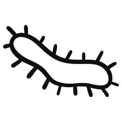 Bacteria Virus Outline Line Elements