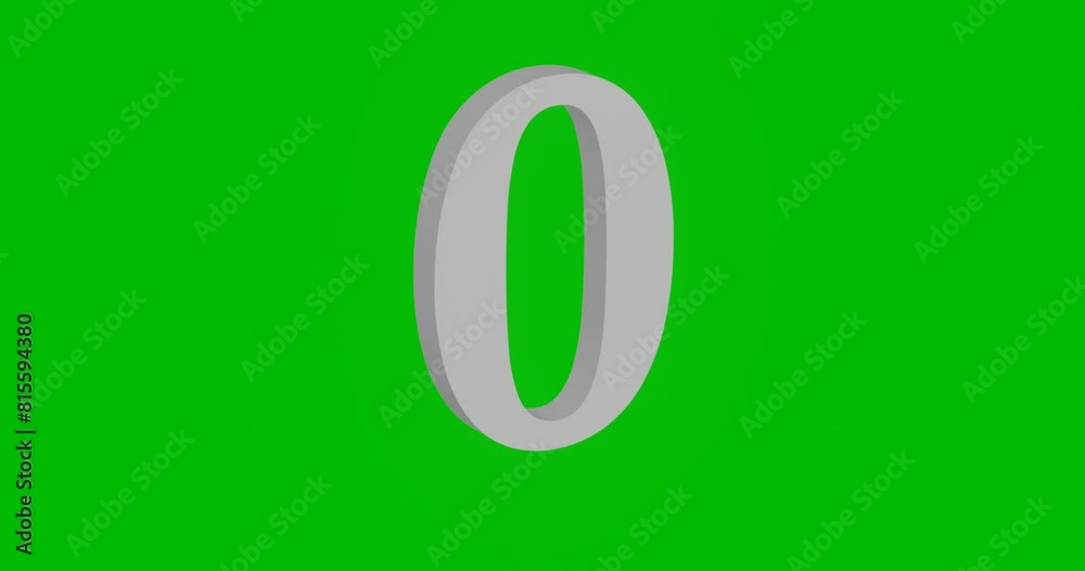Poster animation of rotation of a white number zero symbol with shadow. simple and complex rotation. seamle