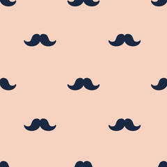 Moustache pattern, seamless texture for wrapping paper. Endless background, repeating print, mustaches in retro style. Printable flat vector illustration for fabric, textile, wallpaper design