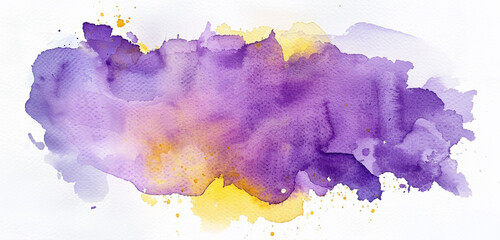 Obraz premium Soft lavender & pale yellow watercolor on white.