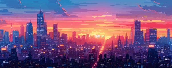 Fototapeta premium A dystopian cityscape dominated by towering skyscrapers and sprawling slums, with the affluent elite living in luxury high above the impoverished masses below. illustration.