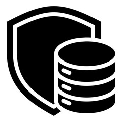 Data Protection Glyph Icon Design