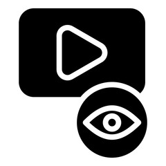 Video views Glyph Icon Design