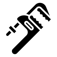 Pipe Wrench Glyph Icon Design