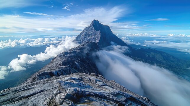 The majestic Mount Kinabalu, located in Borneo, Malaysia, is a sight to behold