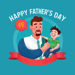 a man and a child are sitting on a red ribbon.