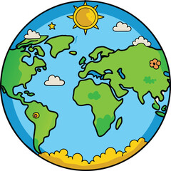 earth cartoon icon