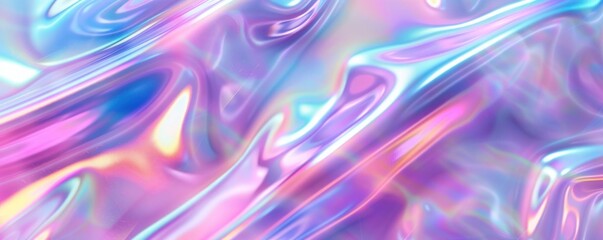 Obraz premium Liquid smooth metal texture. Hologram shine effect