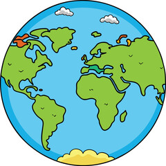 earth cartoon icon
