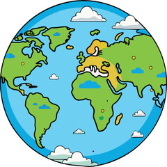 earth cartoon icon
