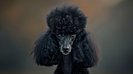 charming image featuring a cute poodle with super black, shining hair