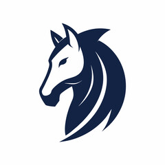 horse head silhouette vector logo design