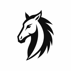 horse head silhouette logo vector art