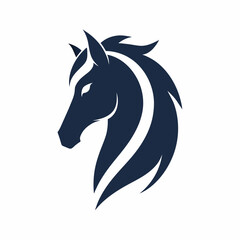 Minimalist horse's head logo design vector art silhouette illustration