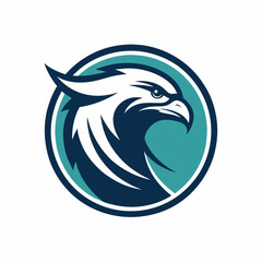 Circle Eagle Logo falcon design vector art silhouette illustration