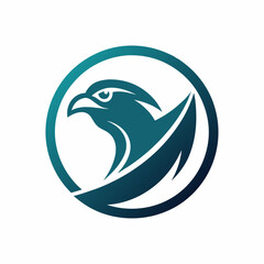 Circle Eagle Logo falcon design vector art silhouette illustration