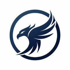 Anima Circle Eagle Logo falcon design vector art silhouette illustration