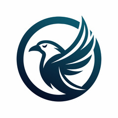 Fototapeta premium Anima Circle Eagle Logo falcon design vector art silhouette illustration