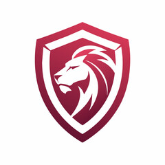 Modern Lion shield logo design vector art illustration