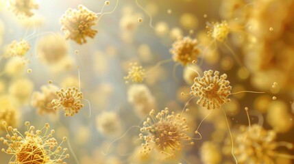 Fototapeta premium Seasonal Illustration. Three-Dimensional Render Art of Plant Pollen