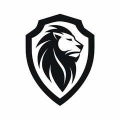 Animal logo Lion shield logo design vector art illustration