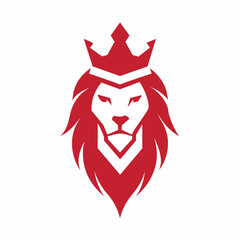Minimalist Royal king lion crown logo design vector art illustration