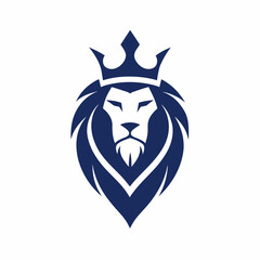 Minimalist Royal king lion crown logo design vector art silhouette illustration