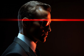 Creative AI generated picture vintage spy movie style secret agent person at work