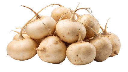 cluster of jicama isolated on white background
