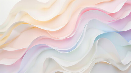 Soft pastel colors blending together in a smooth, wavy pattern, creating a soothing abstract...
