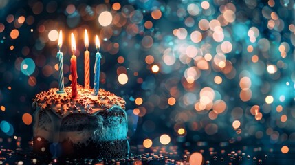 Celebrate a special occasion with a birthday cake adorned with candles - Powered by Adobe