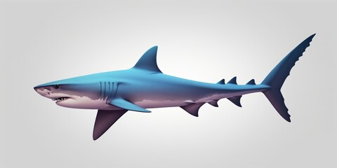 Fototapeta premium shark isolated on white background