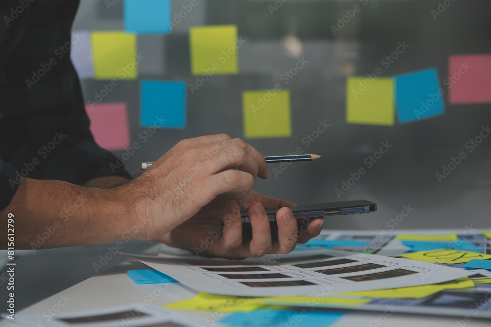 Wall mural ux graphic designer creative sketch planning application process development prototype wireframe for