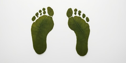 Human footprint with leaf texture