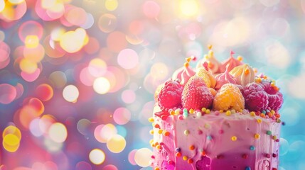 Colorful Cake Background with Bokeh Effect