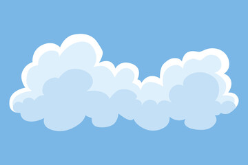 Cloud icon. Abstract white cloudscape icon symbol. Shapes in flat style. Vector cloudy design element