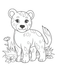 Animal Coloring Book Page  For Kids