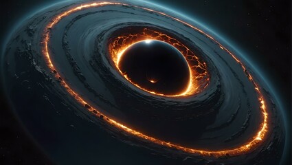 Black hole in space. Abstract background. Fractal art. 3D rendering