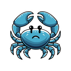 vector illustration of crab in minimalist and flat style isolated on white background