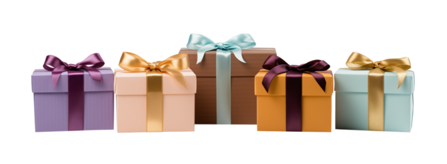 color gift box on transparent background