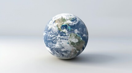 Fototapeta premium White World. 3D Illustration of Earth like Globe on White Background