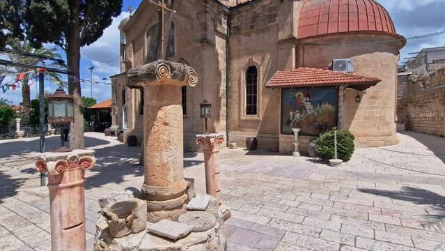 Cana Greek Orthodox Wedding Church on a sunny day in Cana of Galilee, Kfar Kana, Israel