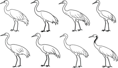 crane bird vector icon