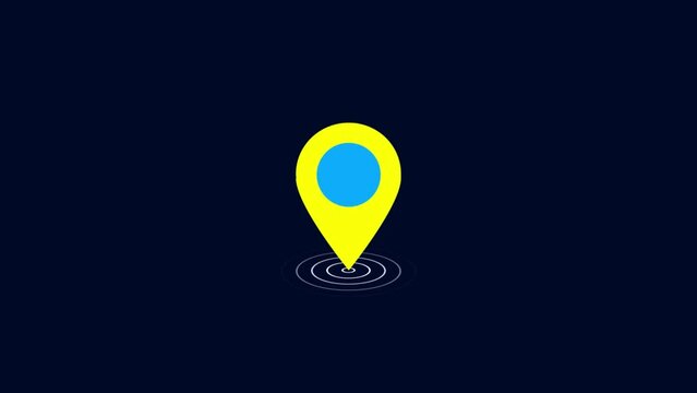 map pin animation concept.Travel interface. Digital pointer. Location pinpoint animated.