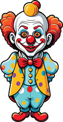 Vector illustration of a creepy clown